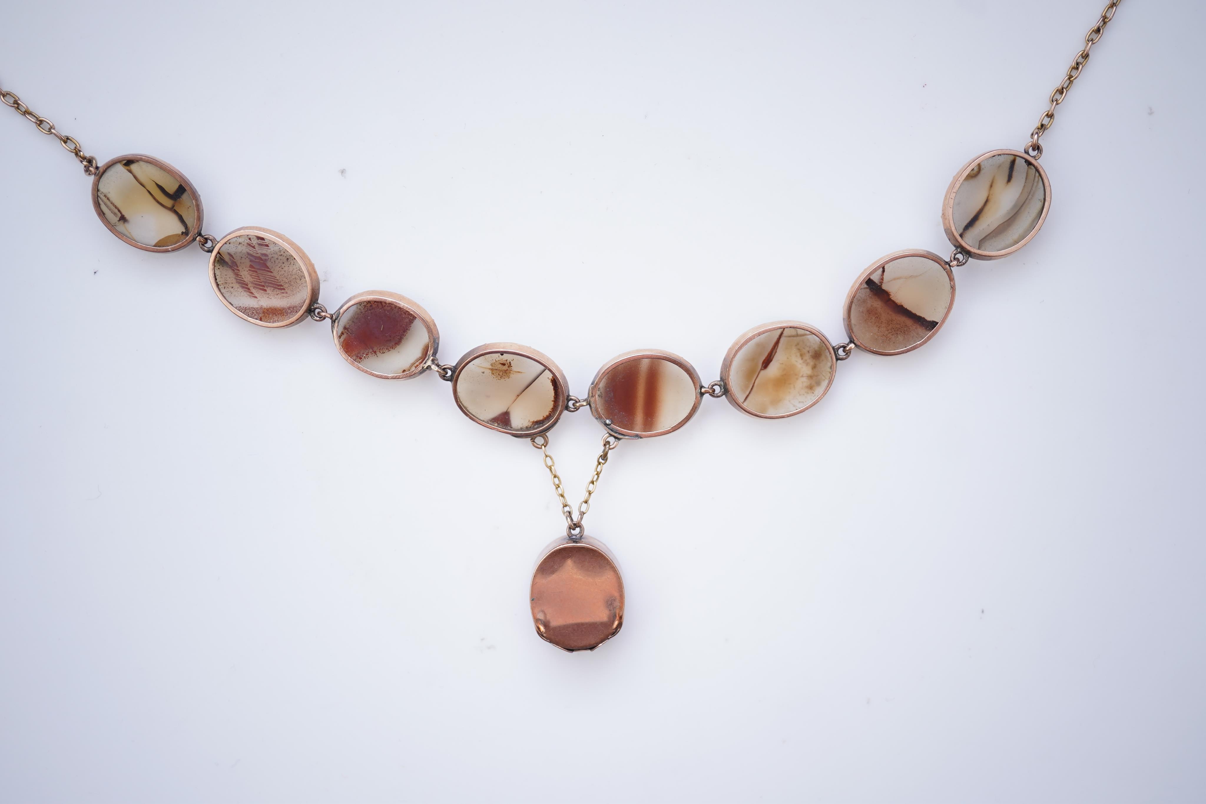 A Georgian agate necklace, early 19th century and later